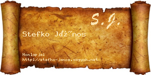 Stefko János névjegykártya