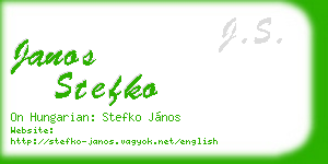 janos stefko business card